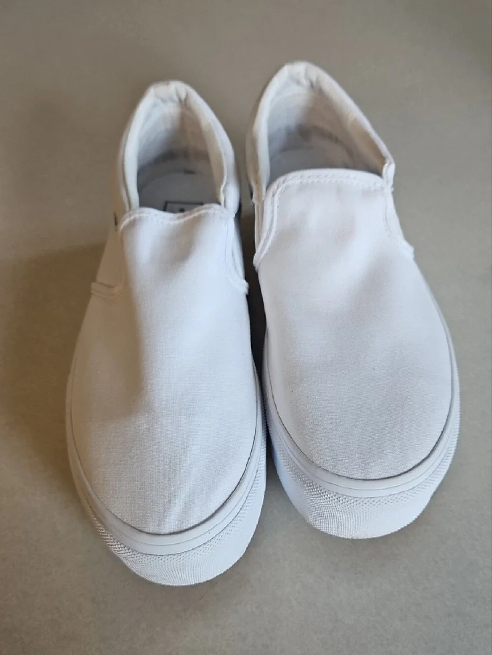 Vans White Slip-On Platform Loafers